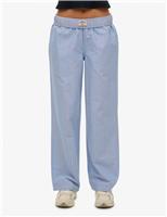 Pure Cotton Striped Elasticated Waist Trousers