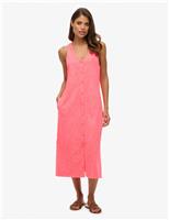 Jersey V-Neck Relaxed Midi Beach Dress