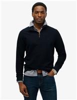 Pure Cotton Half Zip Jumper