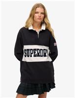 Pure Cotton Slogan Oversized Rugby Top
