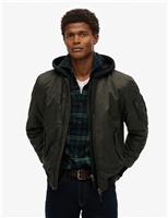 Twill Hooded Bomber Jacket