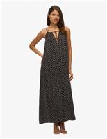 Floral V-Neck Strappy Maxi Beach Dress