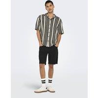 ONLY & SONS Cotton Blend Knitted Shirt Black Mix