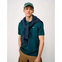 Crew Clothing Diamond Jacquard Polo Teal Green