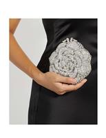 Diamante Flower Chain Strap Clutch Bag
