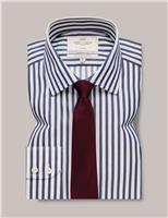 Hawes & Curtis Slim Fit Pure Cotton Striped Shirt Navy Mix