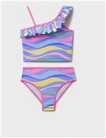 Crew Clothing Asymmetric Frill Tankini (3-12 Yrs) Purple Mix