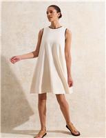 Linen Rich Midi Shift Dress