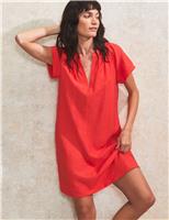 RO&ZO V-Neck Gathered Mini Shift Dress Red
