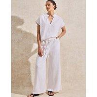 Pure Cotton Wide Leg Trousers