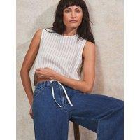 Linen Blend Striped Top
