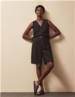 Linen Rich High Waisted Pleat Front Shorts