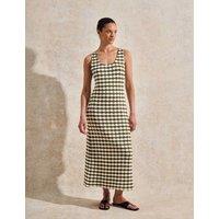 Knitted Geometric Scoop Neck Midaxi Slip Dress