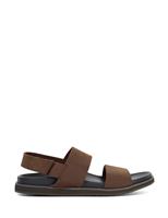 Dune London Leather Flat Sandals Brown