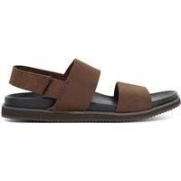 Dune London Leather Flat Sandals Brown