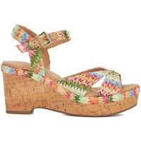 Wide Fit Cork Ankle Strap Wedge Sandals
