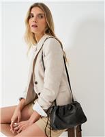Leather Drawstring Cross Body Bag