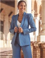 Denim Double Breasted Blazer