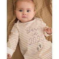 Cotton Rich Born in 2025 Striped Sleepsuit (0-24 Mths)