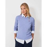 Cotton Rich Cable Knit Crew Neck Jumper