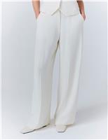Ghost Crepe Wide Leg Trousers Ivory