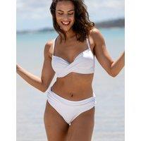 Pour Moi Roll Top Bikini Bottoms White