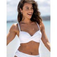 Pour Moi Free Spirit Wired Padded Plunge Bikini Top B-G White