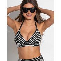 Pour Moi Sun City Crochet Underwired Non Padded Bikini Top White/Black