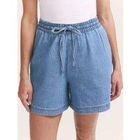 Finery London Pure Cotton Denim Shorts Light Blue