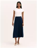 Jersey Midi A-Line Skirt