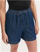 Finery London Pure Cotton Denim Shorts Blue