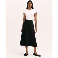 Finery London Jersey Midi A-Line Skirt Black