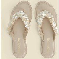 Leather Shell Flat Flip Flops