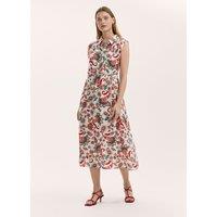 Finery London Floral Midi Shirt Dress Ivory Mix