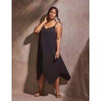 Pom Pom Handkerchief Hem Midaxi Slip Dress