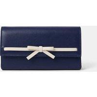 Faux Leather Bow Chain Strap Clutch Bag