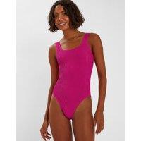 Crinkle Scoop Neck Swimsuit