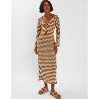 Geometric Crochet Scoop Neck Maxi Dress