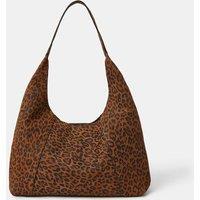 Suede Animal Print Shoulder Bag