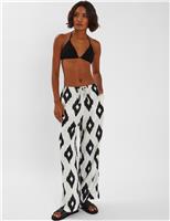 Printed Wide Leg Culottes with Linen