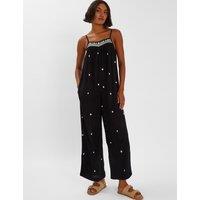 Embroidered Cropped Jumpsuit