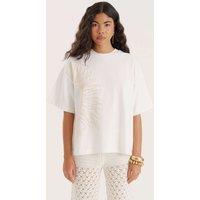 Pure Cotton Sun Embroidery Beach T-Shirt
