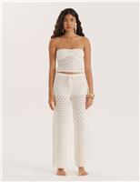 Cotton Blend Knitted Beach Trousers