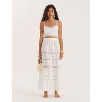 4th & Reckless Cotton Rich Cami Crop Top with Linen White