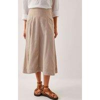 Linen Rich Midi A-Line Skirt