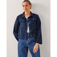 Lyocell Rich Collared Cropped Jacket