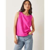 Monsoon Button Detail Tank Top with Linen Pink