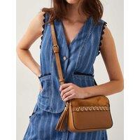 Faux Leather Studded Cross Body Bag
