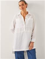 Monsoon Linen Blend Longline Tunic White