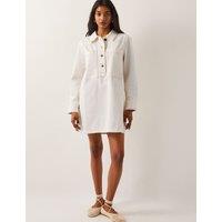 Denim Collared Mini Shirt Dress